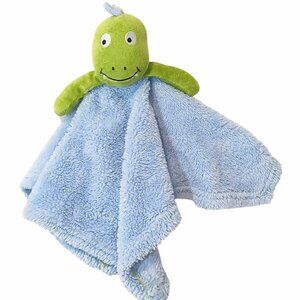 Cutie Pie Green Dinosaur Dino Blue Security Lovey Blanket 14" X 15"